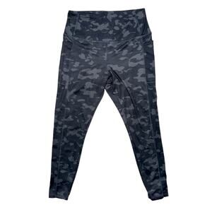 DANSKIN Women’s Black Gray Camo Print High Waist Athletic Leggings